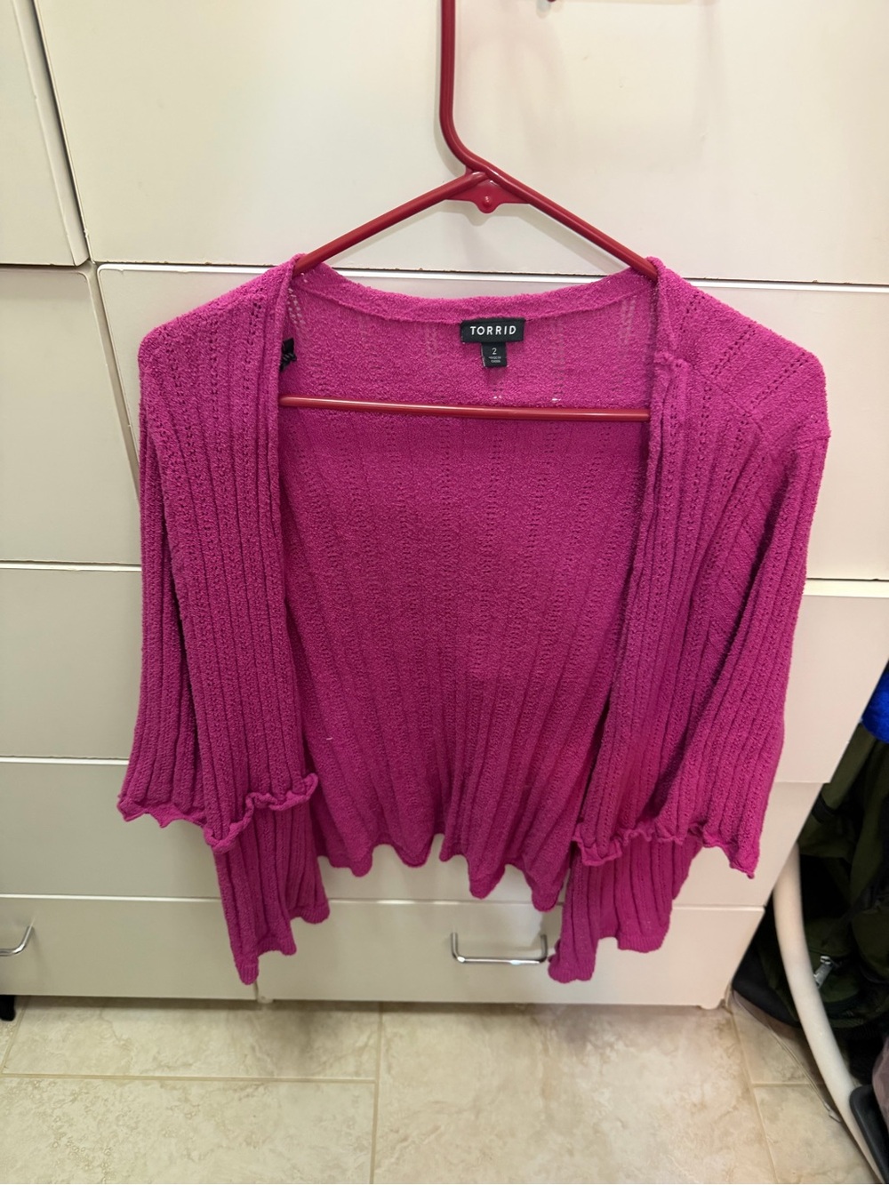 Plus Size 2X Torrid Pink Short Sleeve Cardigan